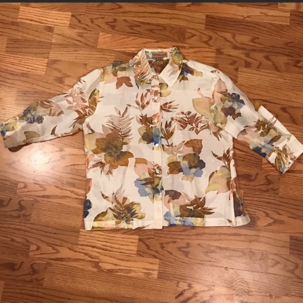 ⭐️3/$15 Notations Sheer Button Down Blouse